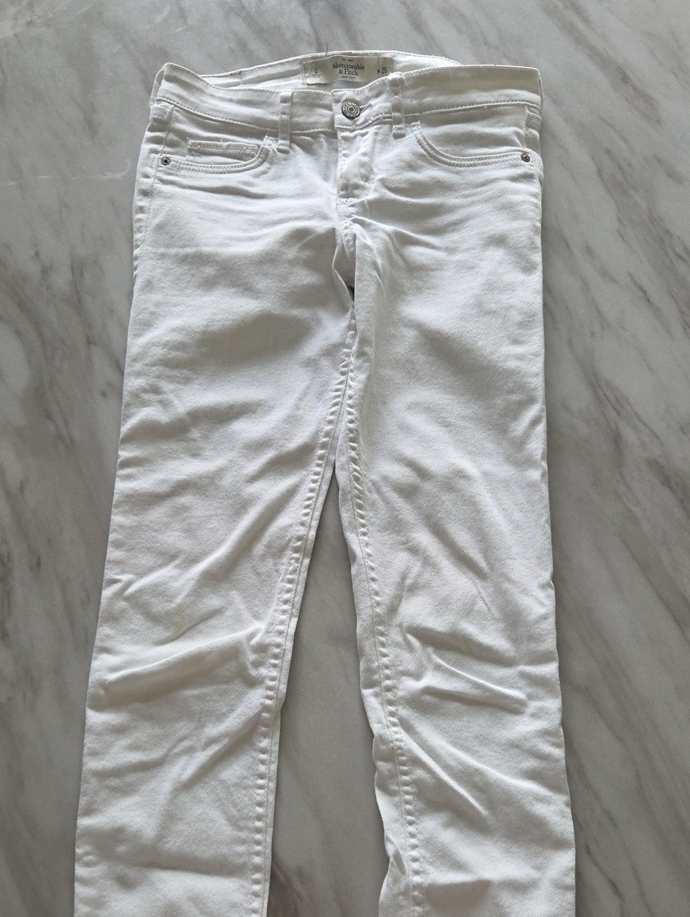 Abercrombie & Fitch Clean White Low Rise Skinny Jeans